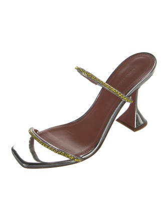 Amina Muaddi Gilda Leather Sandals