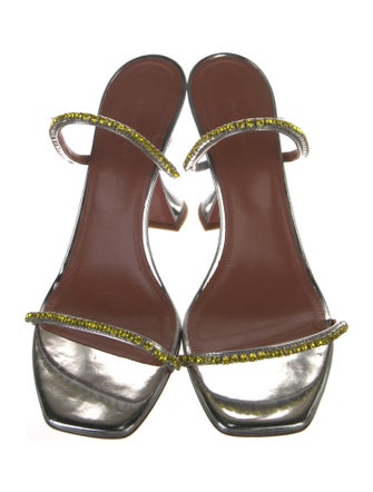 Amina Muaddi Gilda Leather Sandals
