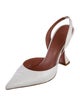 Amina Muaddi Holli Leather Slingback Pumps