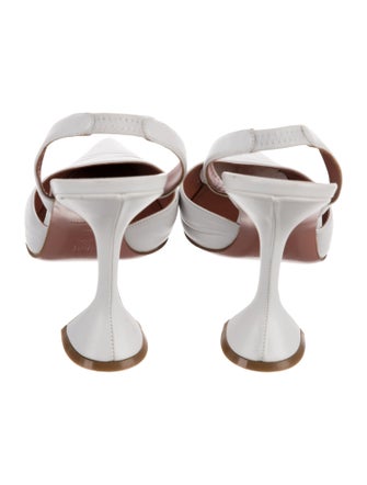 Amina Muaddi Holli Leather Slingback Pumps