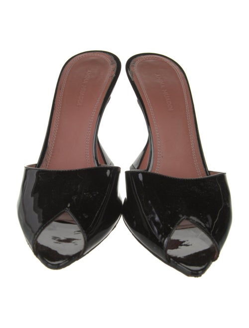 Amina Muaddi Caroline Patent Leather Mules