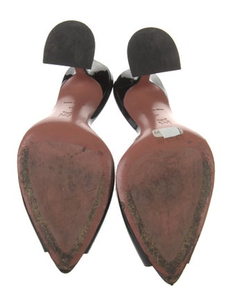 Amina Muaddi Caroline Patent Leather Mules