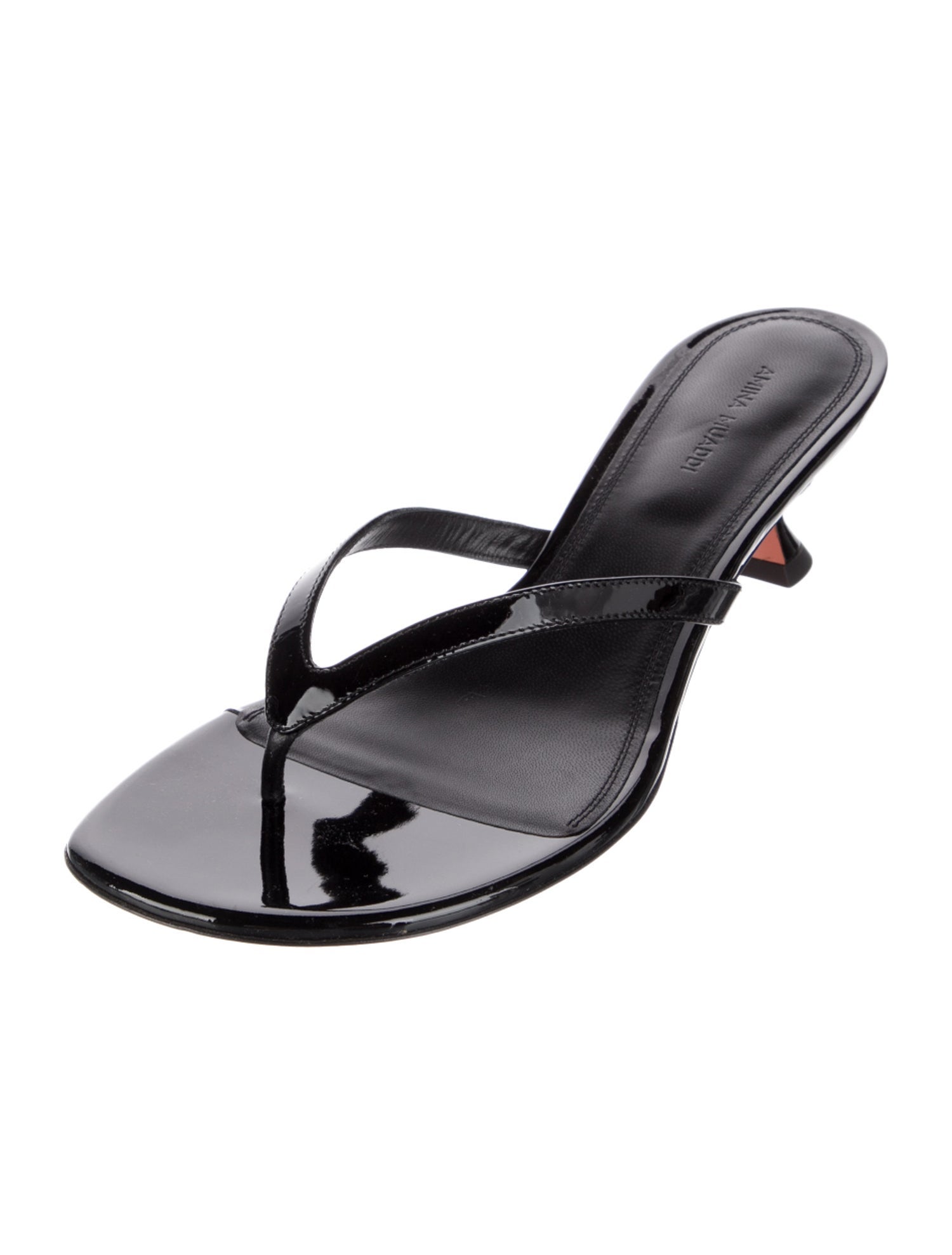 Amina Muaddi Juliette Patent Leather Slides