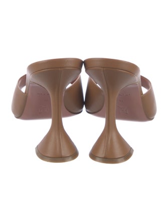 Amina Muaddi Leather Slides