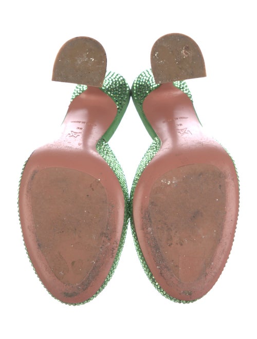 Amina Muaddi Suede Crystal Embellishments Mules