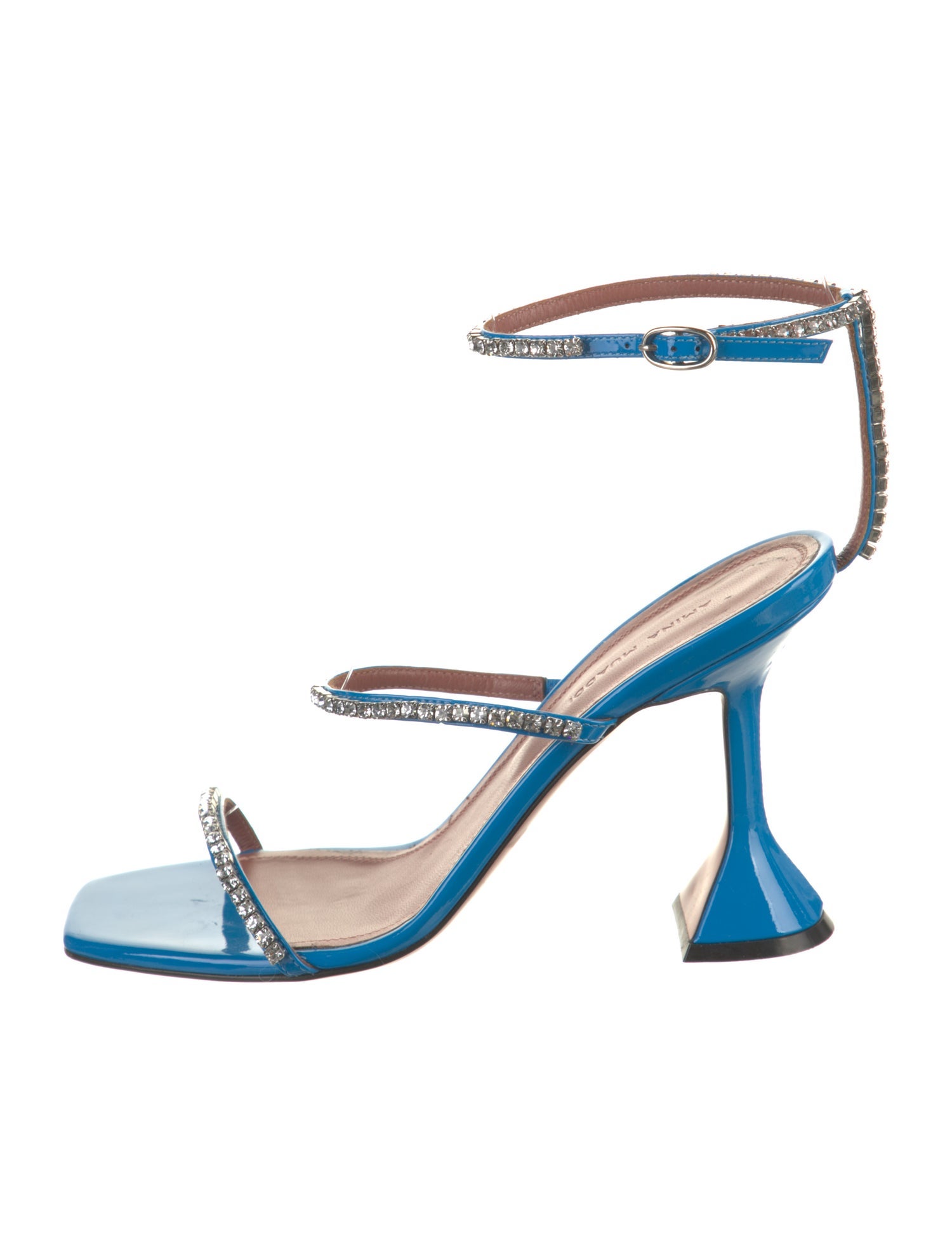 Amina Muaddi Gilda Patent Leather Sandals