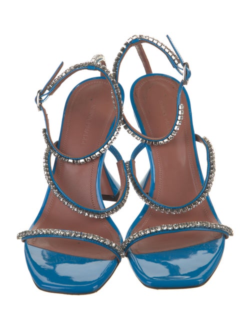 Amina Muaddi Gilda Patent Leather Sandals
