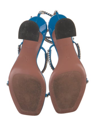 Amina Muaddi Gilda Patent Leather Sandals