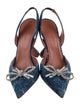 Amina Muaddi Rosie Denim Slingback Pumps