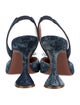 Amina Muaddi Rosie Denim Slingback Pumps