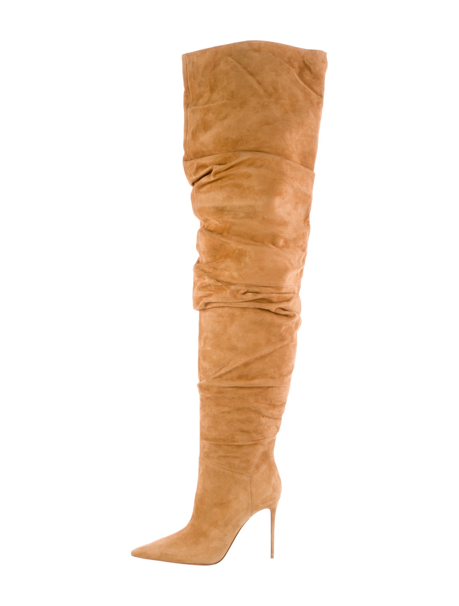 Amina Muaddi Suede Slouch Boots