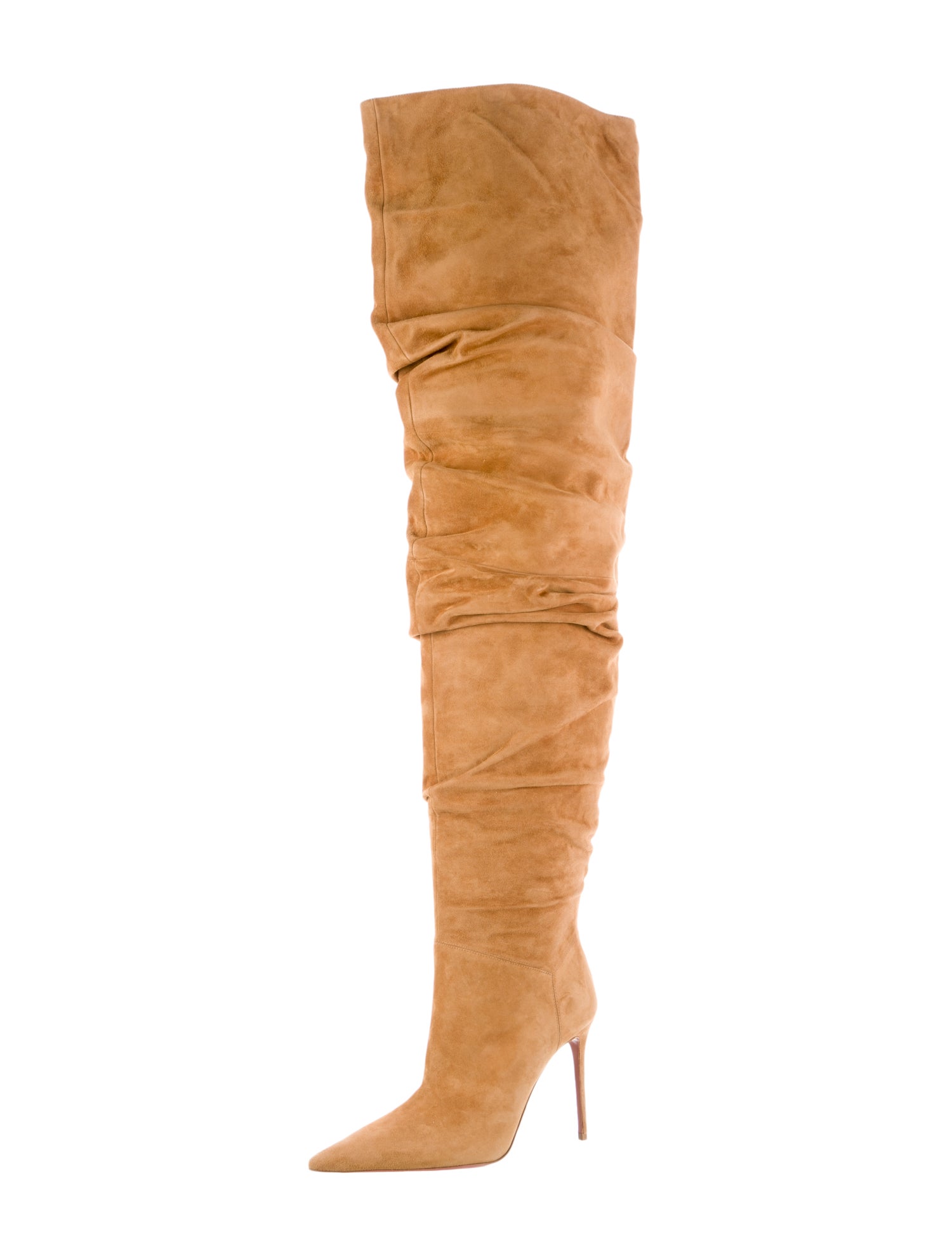 Amina Muaddi Suede Slouch Boots