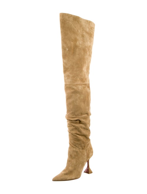 Amina Muaddi Suede Slouch Boots