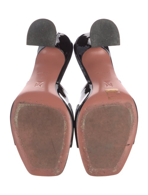 Amina Muaddi Patent Leather Slides