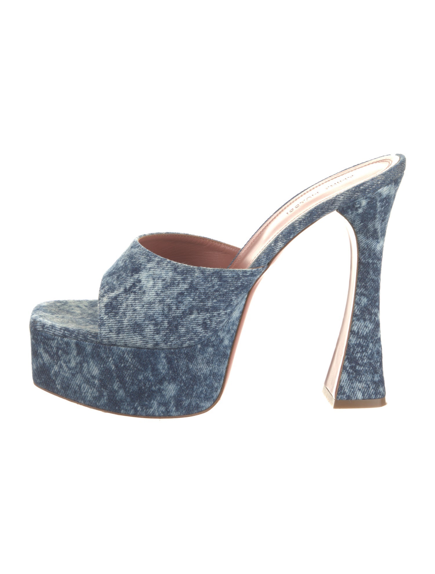 Amina Muaddi Denim Slides