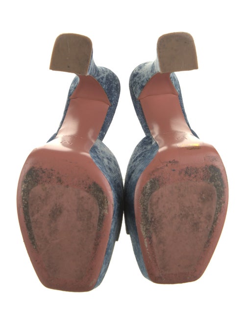 Amina Muaddi Denim Slides