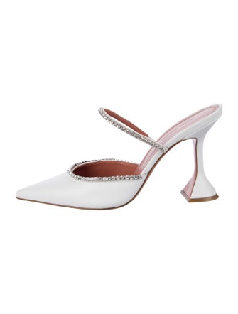 Amina Muaddi Leather Mules