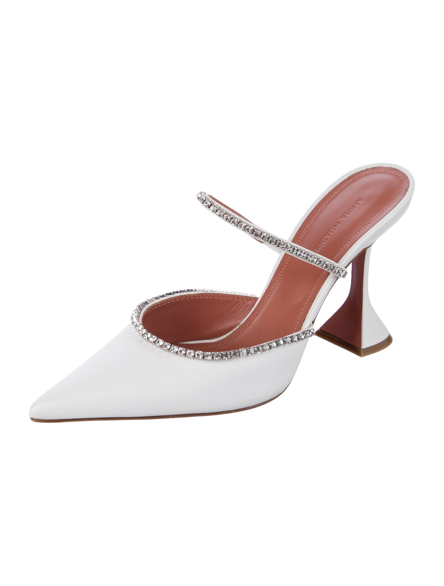 Amina Muaddi Leather Mules