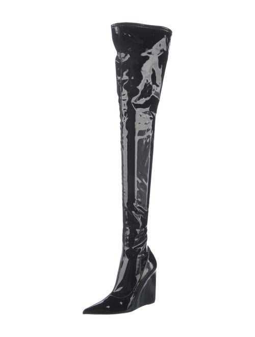 Amina Muaddi Patent Leather Sock Boots