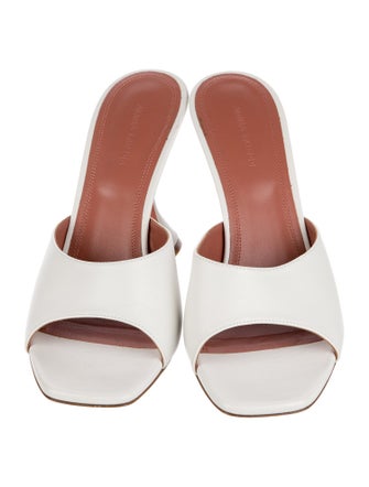Amina Muaddi Leather Slides