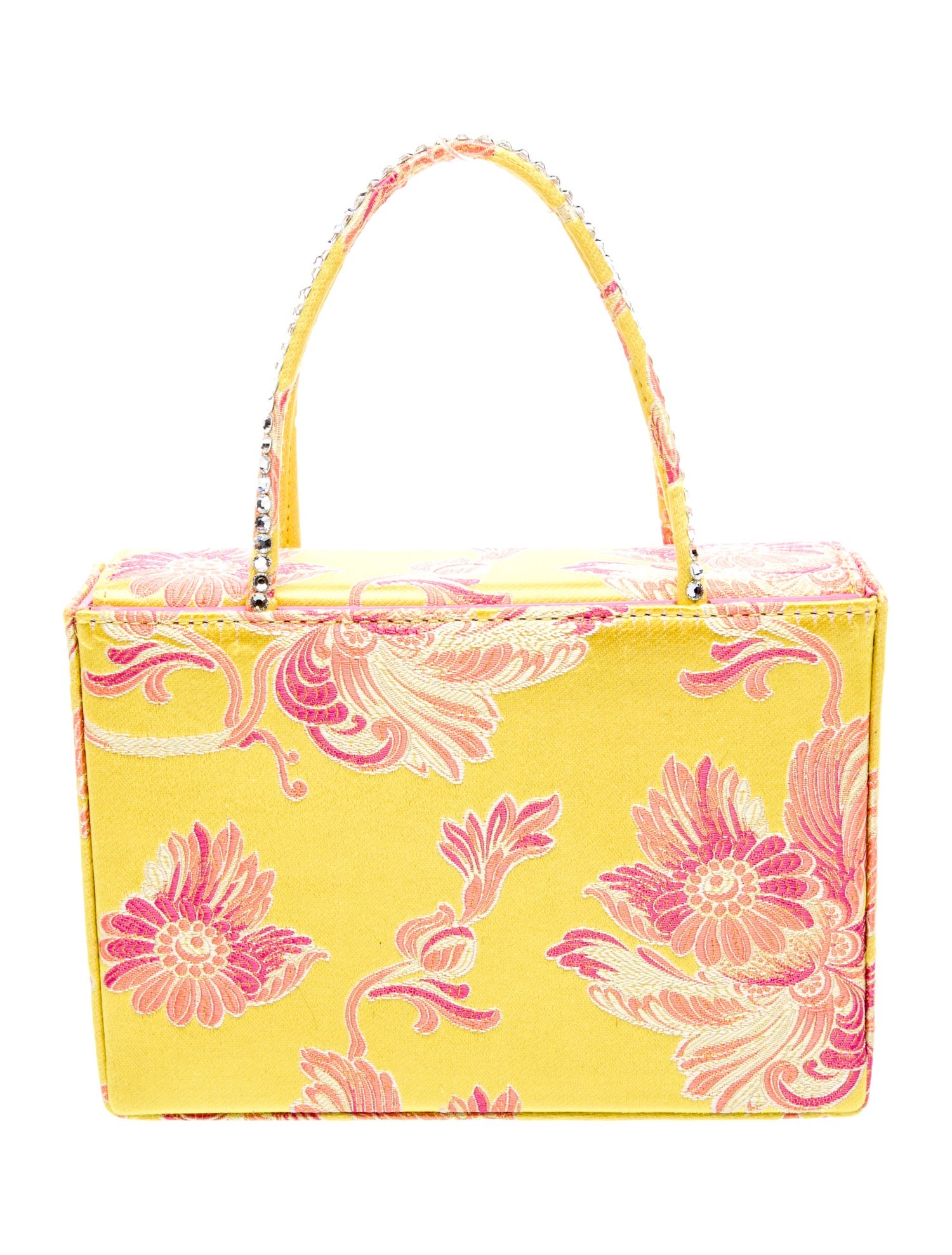 Amina Muaddi Satin Top Handle Bag