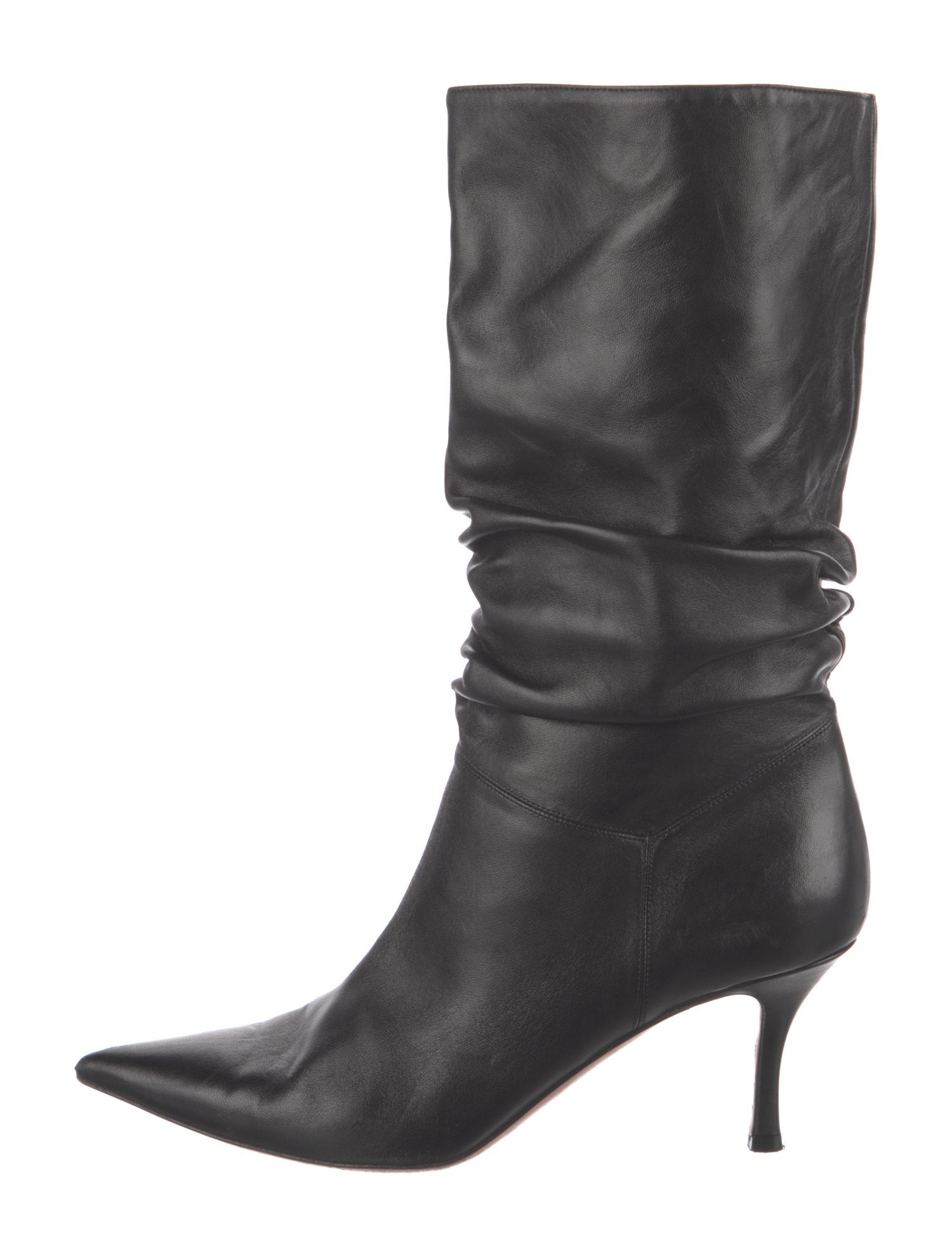 Amina Muaddi Leather Boots