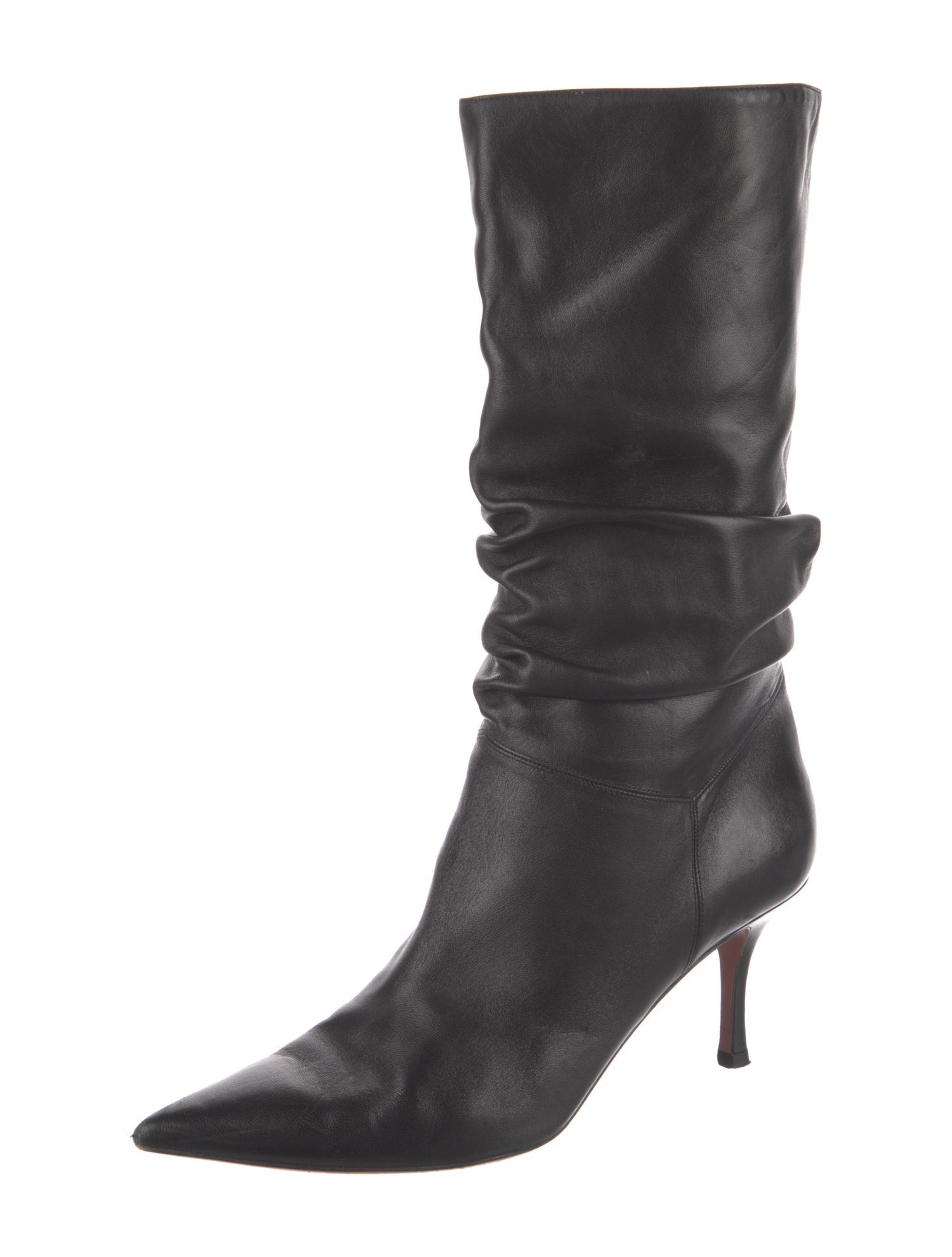 Amina Muaddi Leather Boots