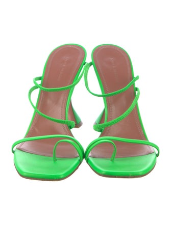 Amina Muaddi Leather Slides