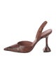 Amina Muaddi Snakeskin Animal Print Slingback Pumps