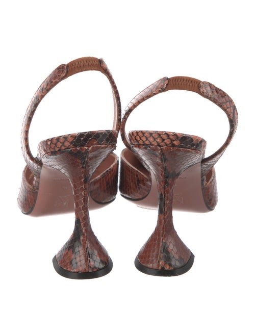 Amina Muaddi Snakeskin Animal Print Slingback Pumps