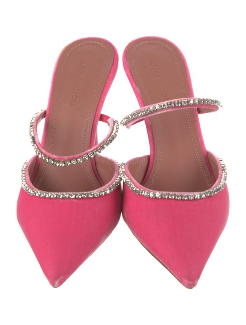 Amina Muaddi Gilda Satin Slides