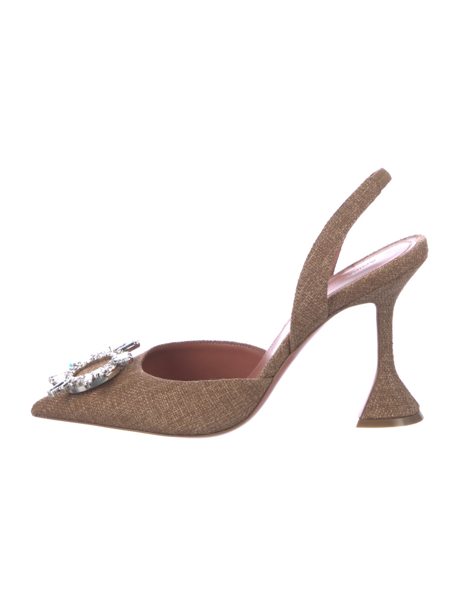 Amina Muaddi Begum Crystal Embellishments Slingback Pumps