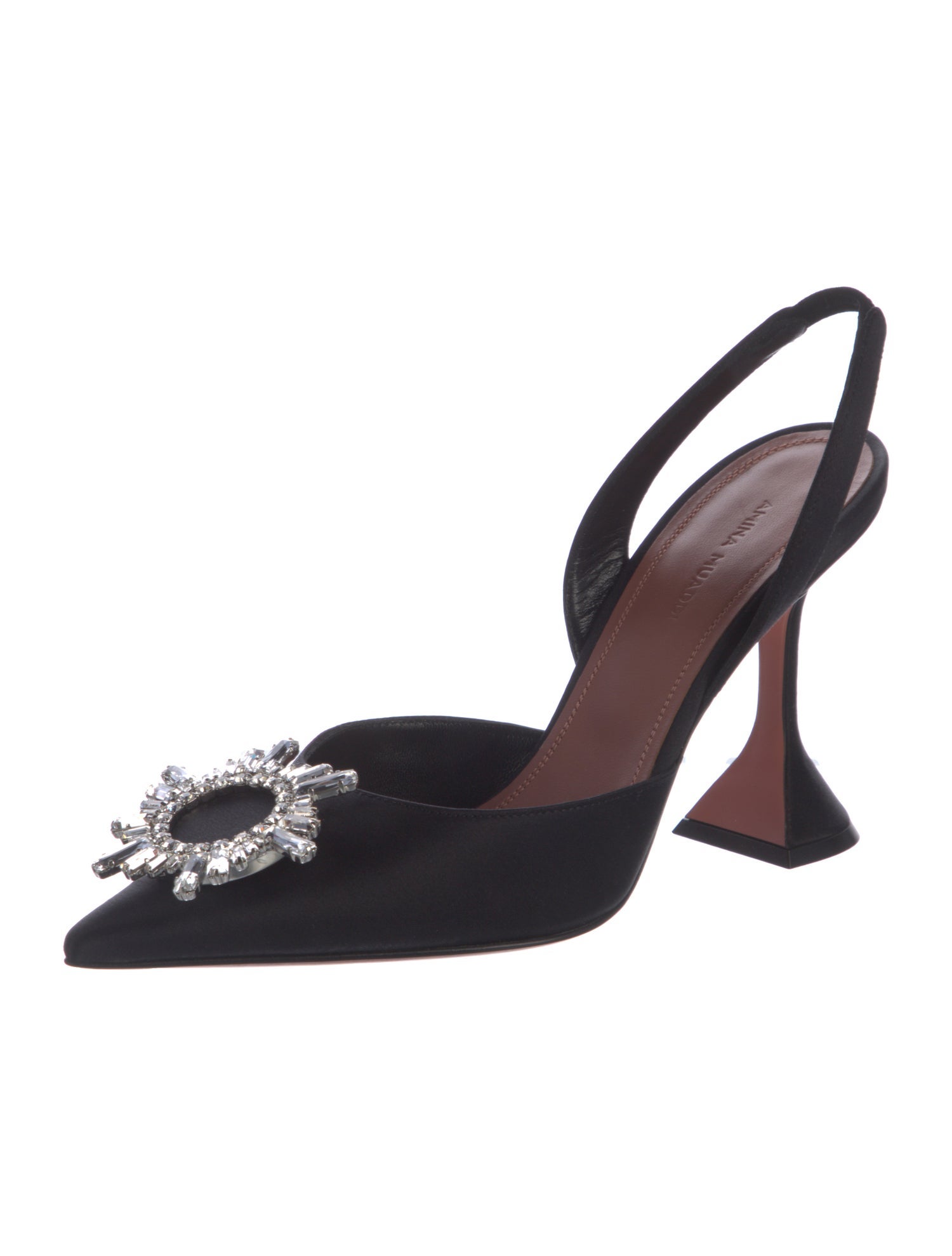 Amina Muaddi Begum Satin Slingback Pumps