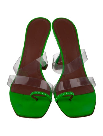 Amina Muaddi Leather Slides