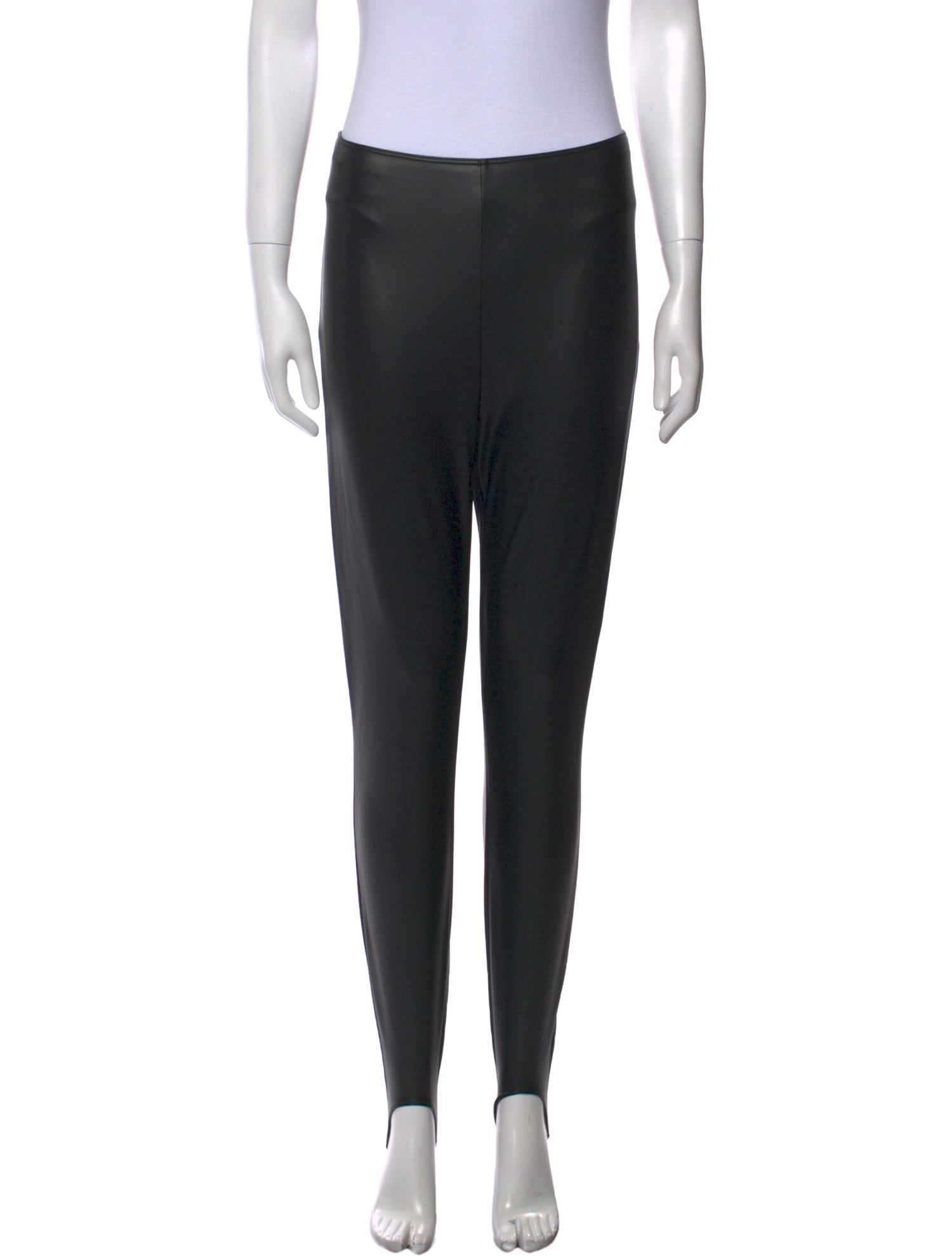 Amina Muaddi Faux Leather Skinny Leg Pants