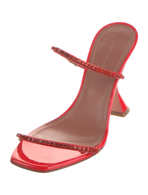 Amina Muaddi Gilda Patent Leather Slides