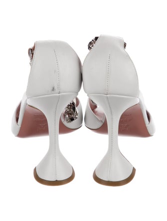 AWGE x Amina Muaddi Leather Chain-Link Accents Sandals