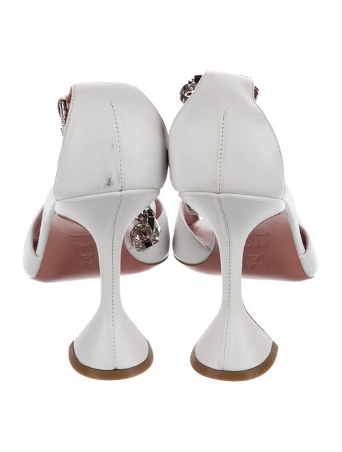 AWGE x Amina Muaddi Leather Chain-Link Accents Sandals