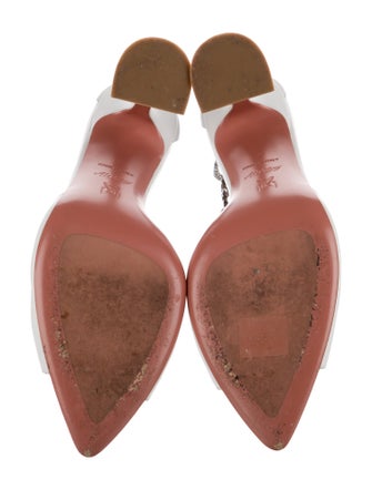 AWGE x Amina Muaddi Leather Chain-Link Accents Sandals