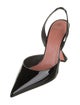 Amina Muaddi Holli Patent Leather Slingback Pumps