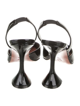Amina Muaddi Holli Patent Leather Slingback Pumps