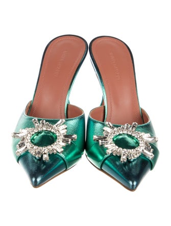 Amina Muaddi Begum Leather Mules