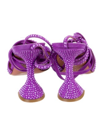 Amina Muaddi Crystal Embellishments Slingback Pumps