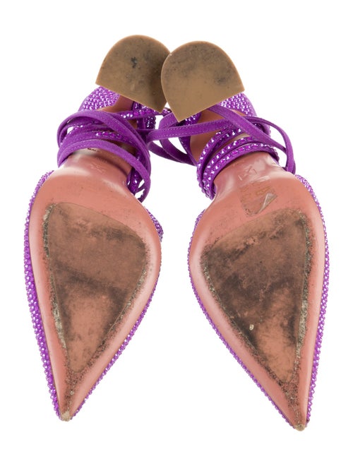 Amina Muaddi Crystal Embellishments Slingback Pumps