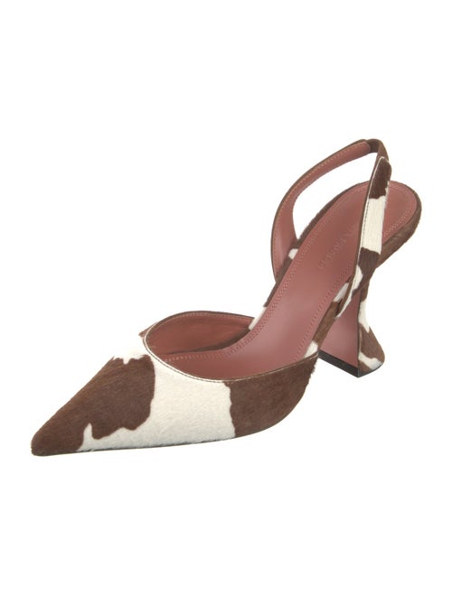 Amina Muaddi Ponyhair Animal Print Slingback Pumps