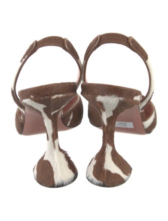 Amina Muaddi Ponyhair Animal Print Slingback Pumps