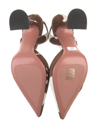 Amina Muaddi Ponyhair Animal Print Slingback Pumps