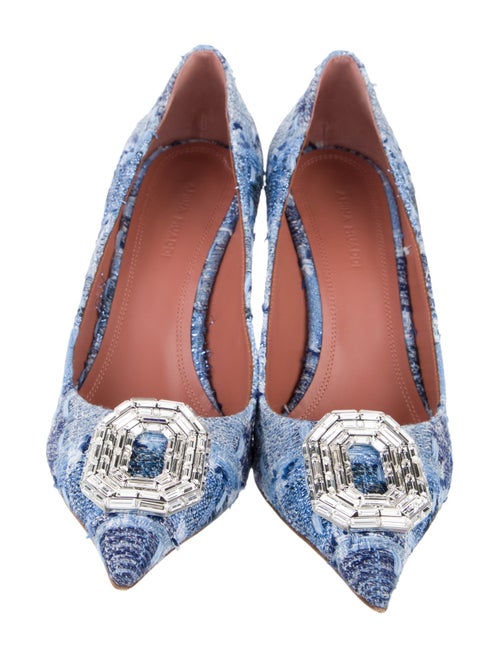 Amina Muaddi Camelia 90 Tweed Pumps