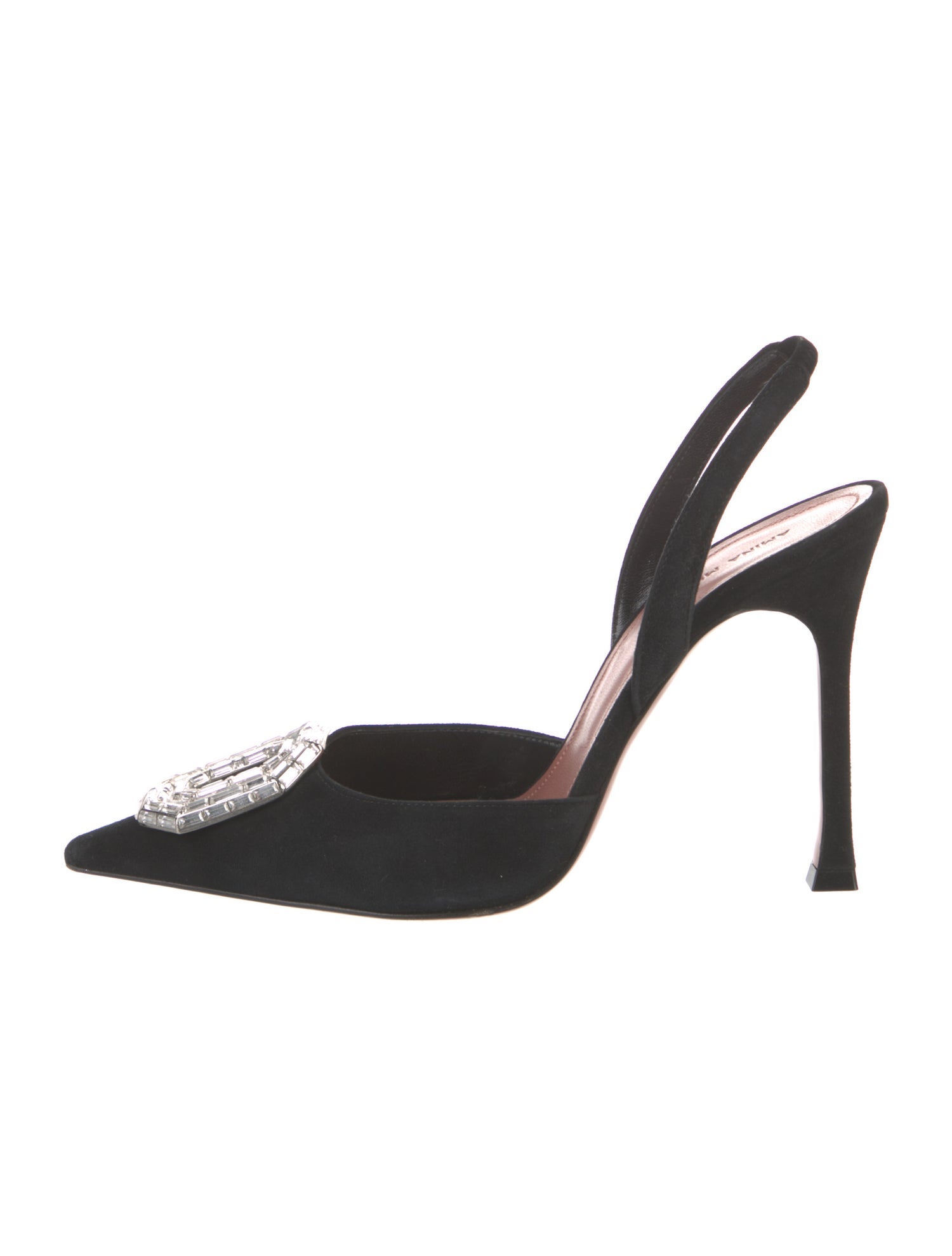 Amina Muaddi Camelia Satin Slingback Pumps