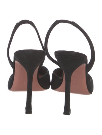 Amina Muaddi Camelia Satin Slingback Pumps